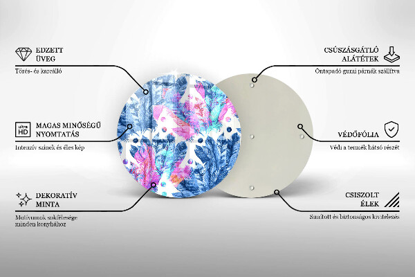 Protection plaque induction Illustration bohème de plumes