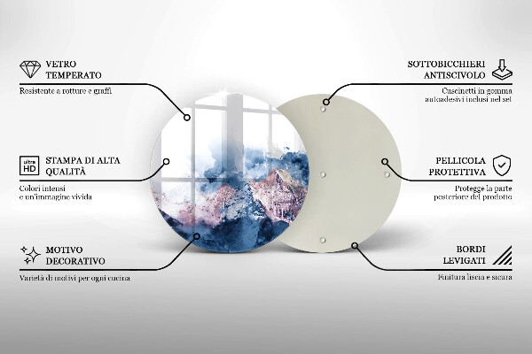 Protection plaque induction Montagnes peintes abstraites