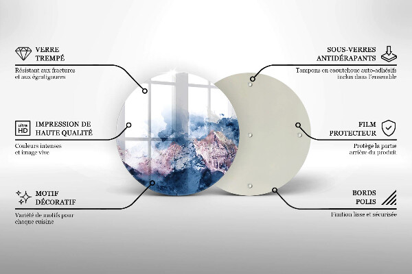 Protection plaque induction Montagnes peintes abstraites