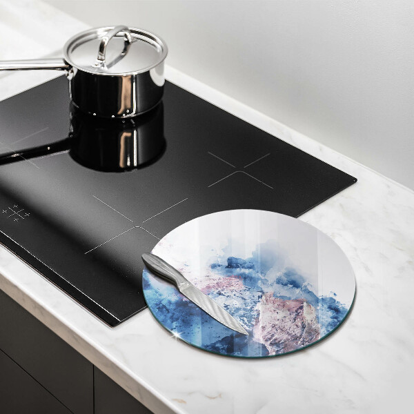 Protection plaque induction Montagnes peintes abstraites