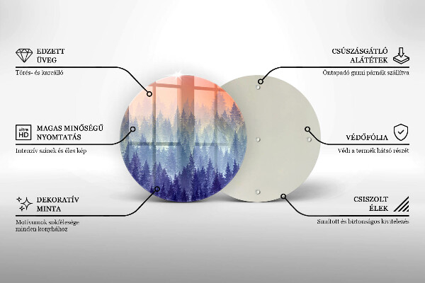 Protection plaque induction Forêt au coucher du soleil