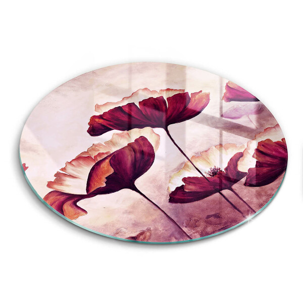 Protection plaque induction Peinture de fleurs