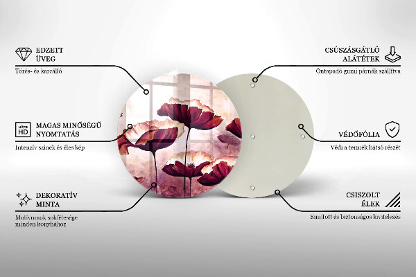 Protection plaque induction Peinture de fleurs