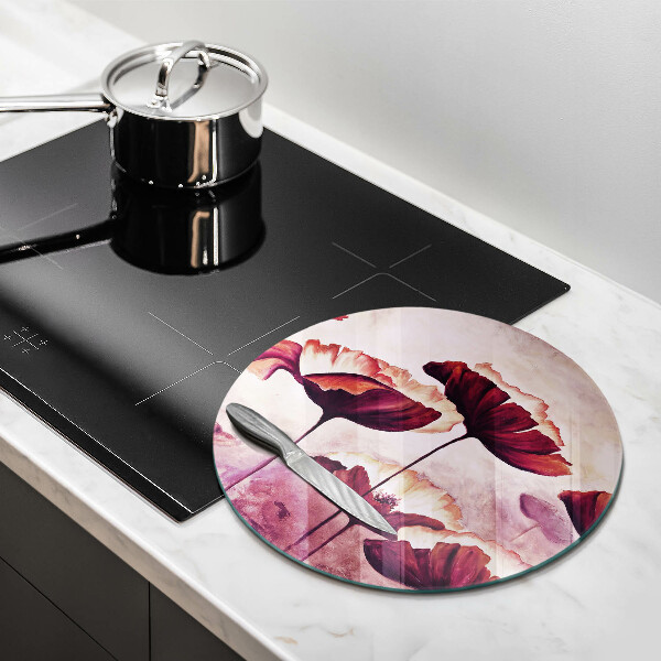 Protection plaque induction Peinture de fleurs