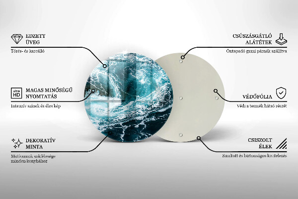 Protection plaque induction Des vagues d'eau écumantes