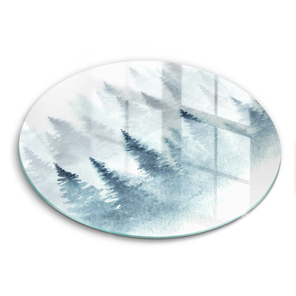 Protection plaque induction Forêt d'hiver peinte