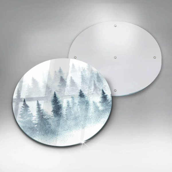 Protection plaque induction Forêt d'hiver peinte