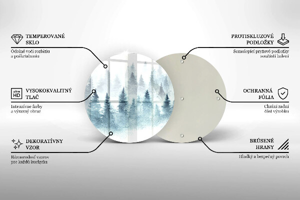 Protection plaque induction Forêt d'hiver peinte