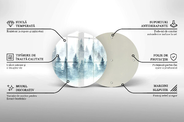 Protection plaque induction Forêt d'hiver peinte