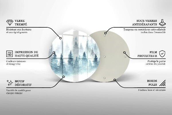 Protection plaque induction Forêt d'hiver peinte