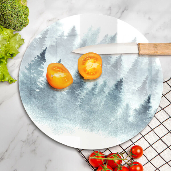 Protection plaque induction Forêt d'hiver peinte