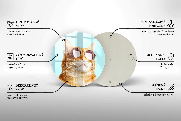 Protection plaque induction Chat rouge avec des lunettes