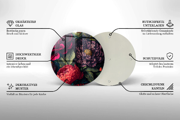 Protection plaque induction Belles fleurs