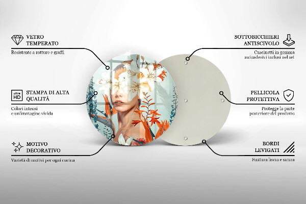 Protection plaque induction Femme en fleurs