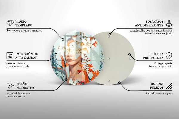 Protection plaque induction Femme en fleurs