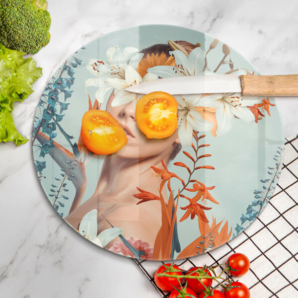 Protection plaque induction Femme en fleurs