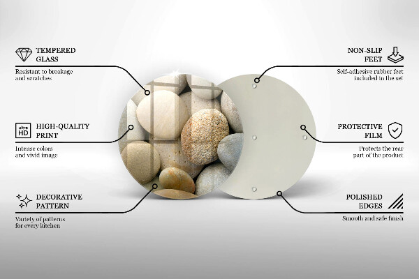 Protection plaque induction Modèle de pierres ovales