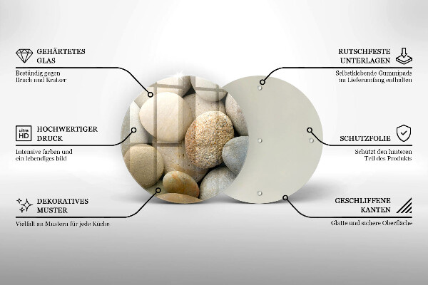 Protection plaque induction Modèle de pierres ovales