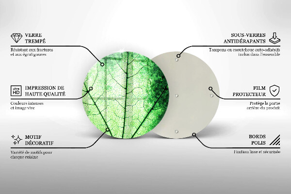 Protection plaque induction Feuille de veine décorative