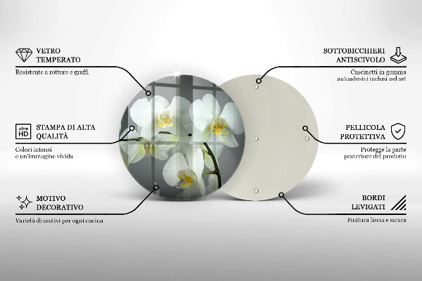 Protection plaque induction Fleurs d'orchidées blanches