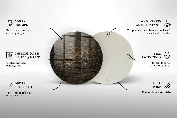 Protection plaque induction Texture d'écorce de bois