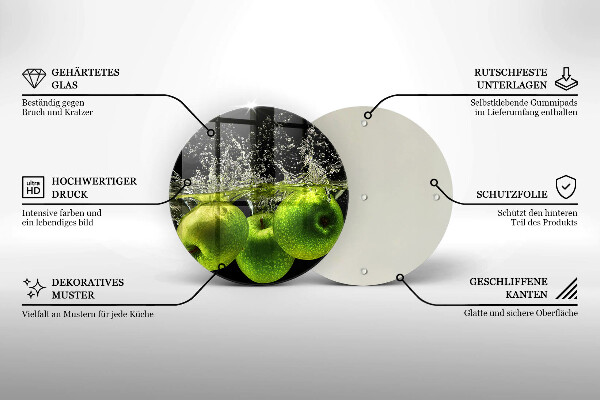 Protection plaque induction Pommes vertes et eau