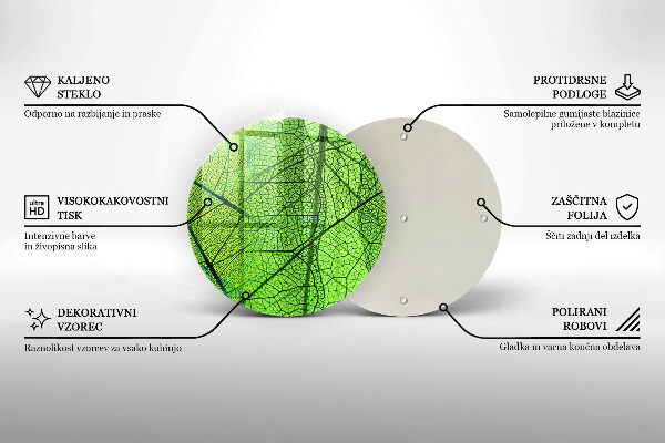 Protection plaque induction Nervures des feuilles naturelles