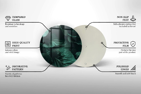 Protection plaque induction Feuilles sombres et sauvages