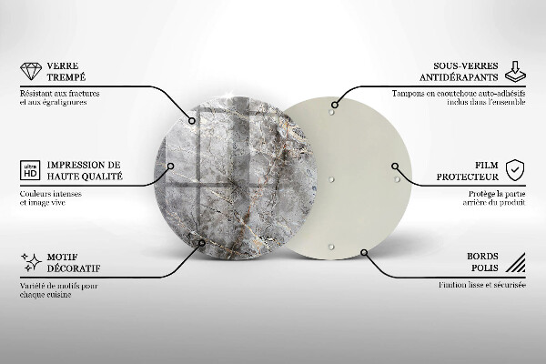 Protection plaque induction Texture de pierre