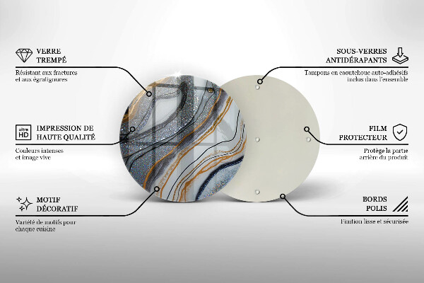 Protection plaque induction rocher avec de l'or