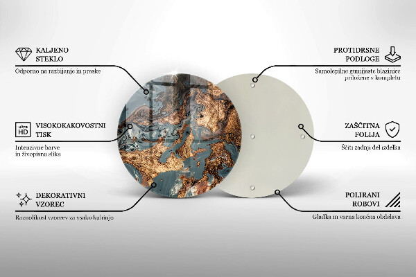 Protection plaque induction Structure rocheuse dorée