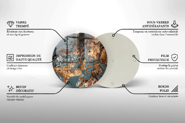 Protection plaque induction Structure rocheuse dorée
