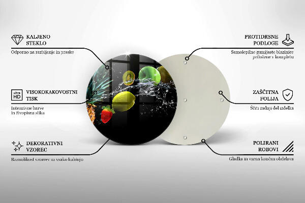 Planche à découper en verre Fruits dans l'eau
