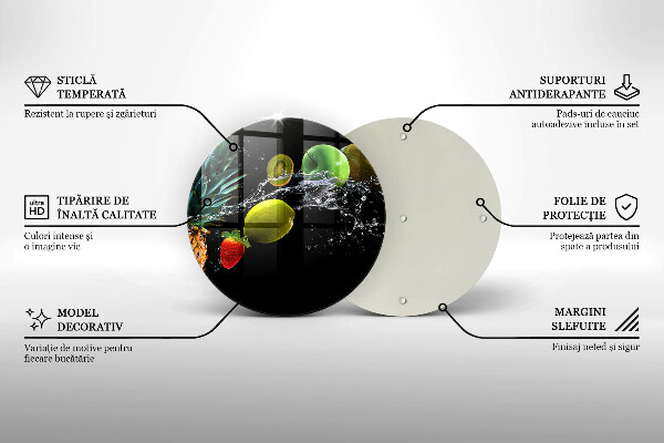 Planche à découper en verre Fruits dans l'eau