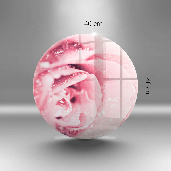 Protection plaque induction Gouttes de rosée et fleur rose