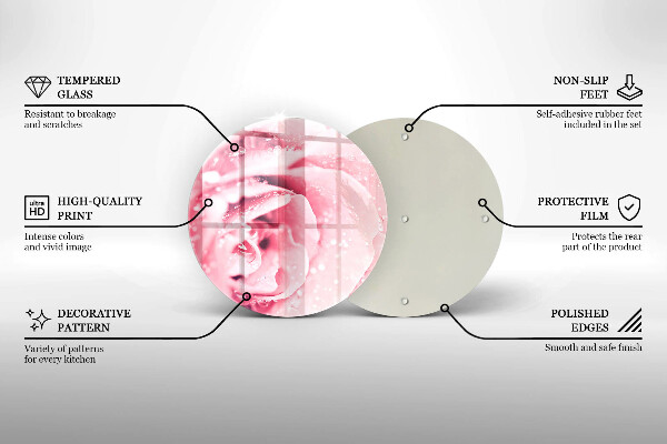 Protection plaque induction Gouttes de rosée et fleur rose
