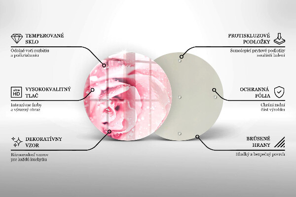 Protection plaque induction Gouttes de rosée et fleur rose