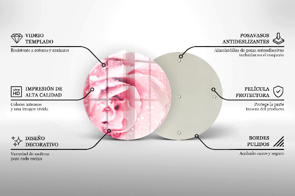 Protection plaque induction Gouttes de rosée et fleur rose