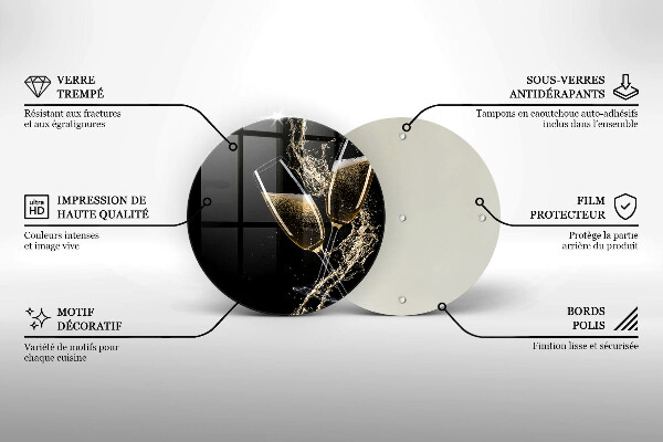 Protection plaque induction Verres de champagne