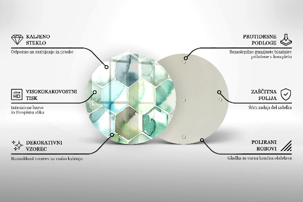 Protection plaque induction Hexagones aquarelle