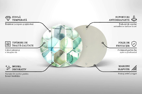 Protection plaque induction Hexagones aquarelle