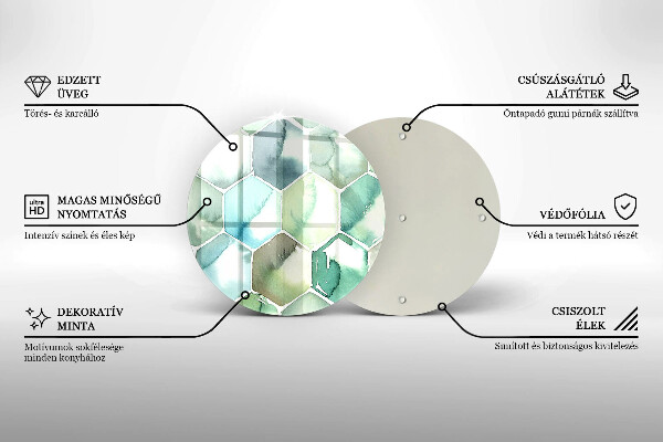 Protection plaque induction Hexagones aquarelle