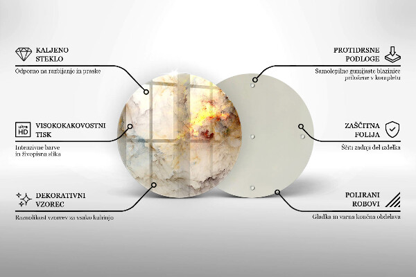 Protection plaque induction Texture de marbre avec de l'or