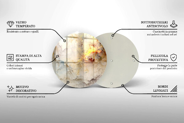 Protection plaque induction Texture de marbre avec de l'or