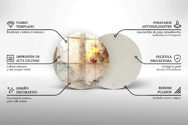 Protection plaque induction Texture de marbre avec de l'or