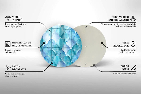 Protection plaque induction Écailles d'aquarelle