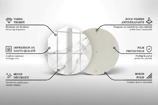 Protection plaque induction Texture de marbre élégante