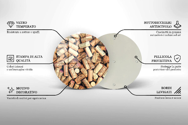 Protection plaque induction Modèle sans couture de bouchons de vin