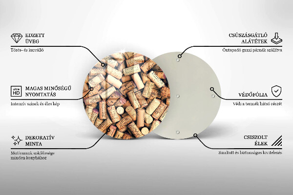 Protection plaque induction Modèle sans couture de bouchons de vin