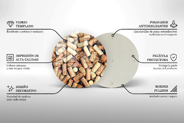 Protection plaque induction Modèle sans couture de bouchons de vin